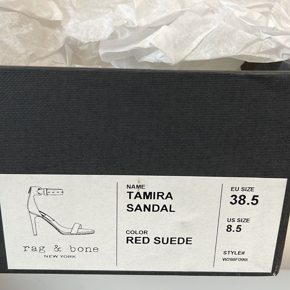 Rag & Bone Tamira sandal red suede - Picture 8 of 8